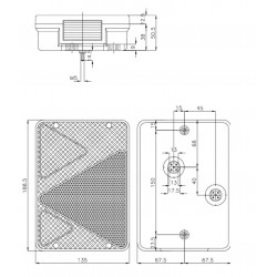 Piloto posterior izquierdo con triángulo horizontal para remolque