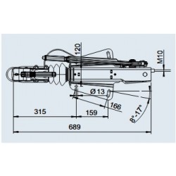 Enganche de inercia en V de 1500 a 2700kg para remolque