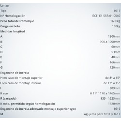 LANZA REMOLQUE 1600 KG Juego de 2 Un Alko 161T